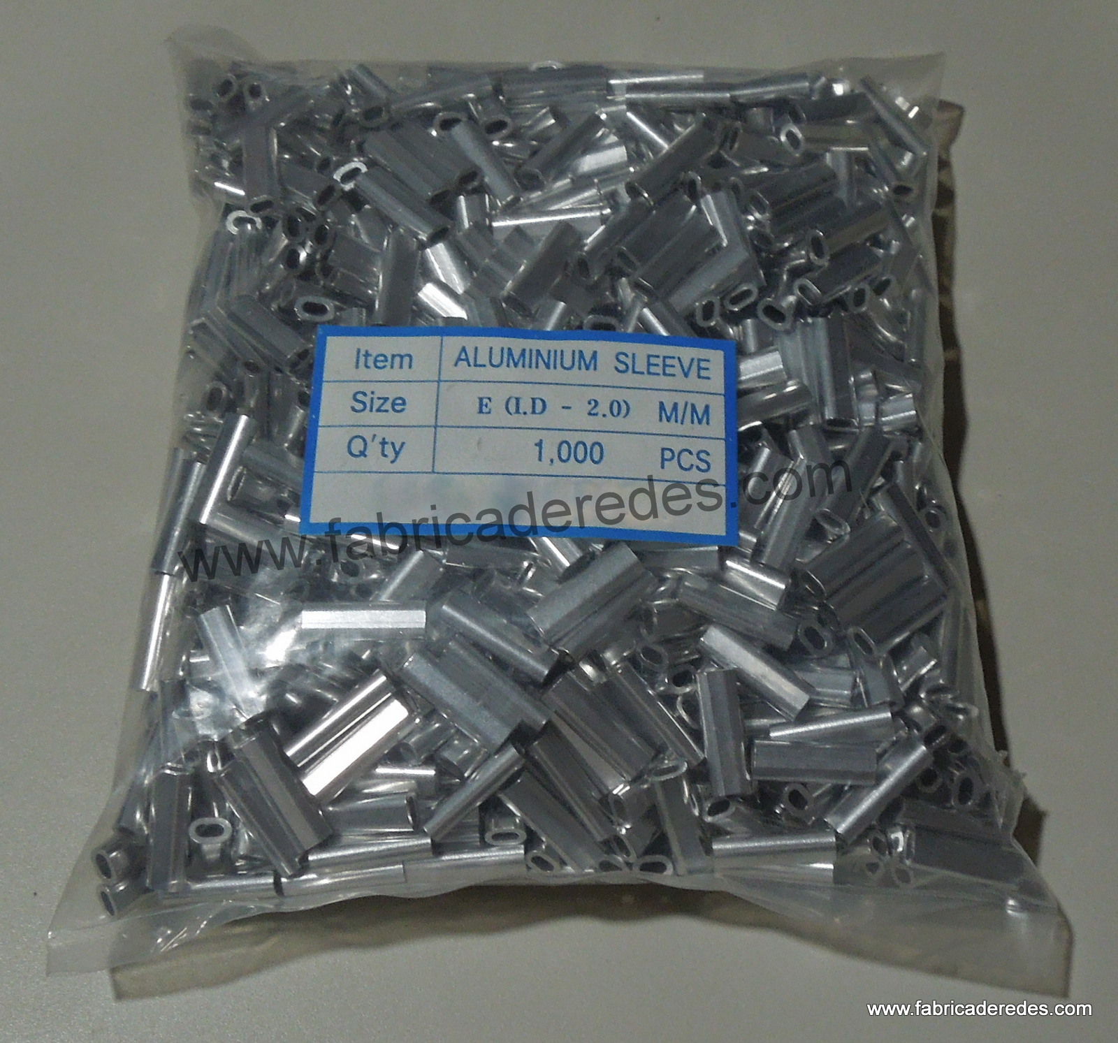 Bolsa de grapa simple de aluminio para monofilamento hasta 2mm