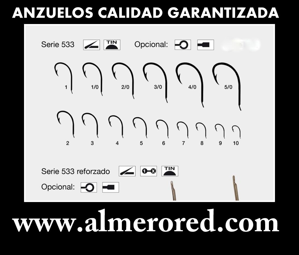Anzuelos empatados y sin empatar