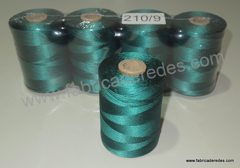 Hilo de nylon torcido 210/9 verde